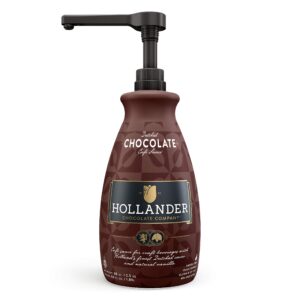 dutched chocolate café sauce™ by hollander chocolate co. | perfect for the professional or home barista | rainforest alliance certified | net wt. 89 oz (64 fl. oz.) large bottle (pump included)