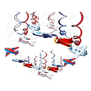 cc home 30pack airplane hanging swirls fly flight ceiling streamer birthday party decorations airplane themed party favors for holiday baby shower home decoration party supplies