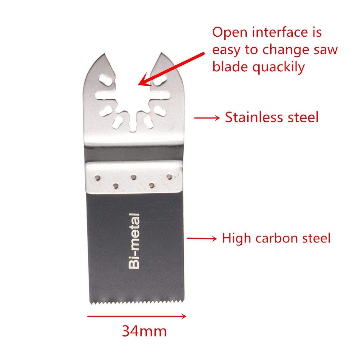 Diagtree 20PCS Bi-Metal Oscillating Multitool Quick Release Oscillating Saw Blades Fits Fein Multimaster, Porter Cable, Black&Decker, Bosch Craftsman, Ridgid, Makita, Milwaukee, Dewalt etc