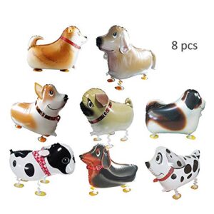 8 pcs Walking Animal Balloons Pet Dog Balloons Puppy Dogs Birthday Party Supplies Kids Balloons Animal Theme Birthday Party Decorations