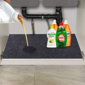 convelife under the sink mat,kitchen tray drip,cabinet,absorbent felt layer material,backing waterproof(36inches x 30inches) charcoal