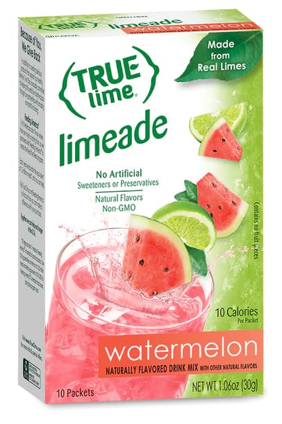 True Lime, Watermelon Limeade Drink Mix 10 packets (Pack of 4)