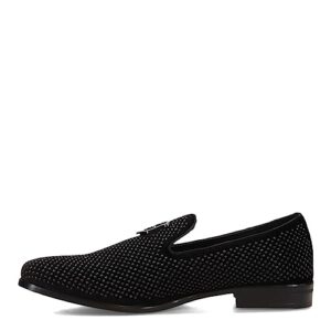 stacy adams mens swagger studded slip on loafer, black, 12 us