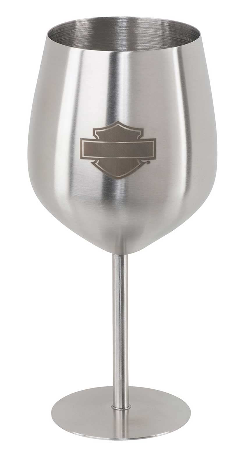 Harley-Davidson Stainless Steel Bar & Shield Logo Wine Glass Set - 18 oz.