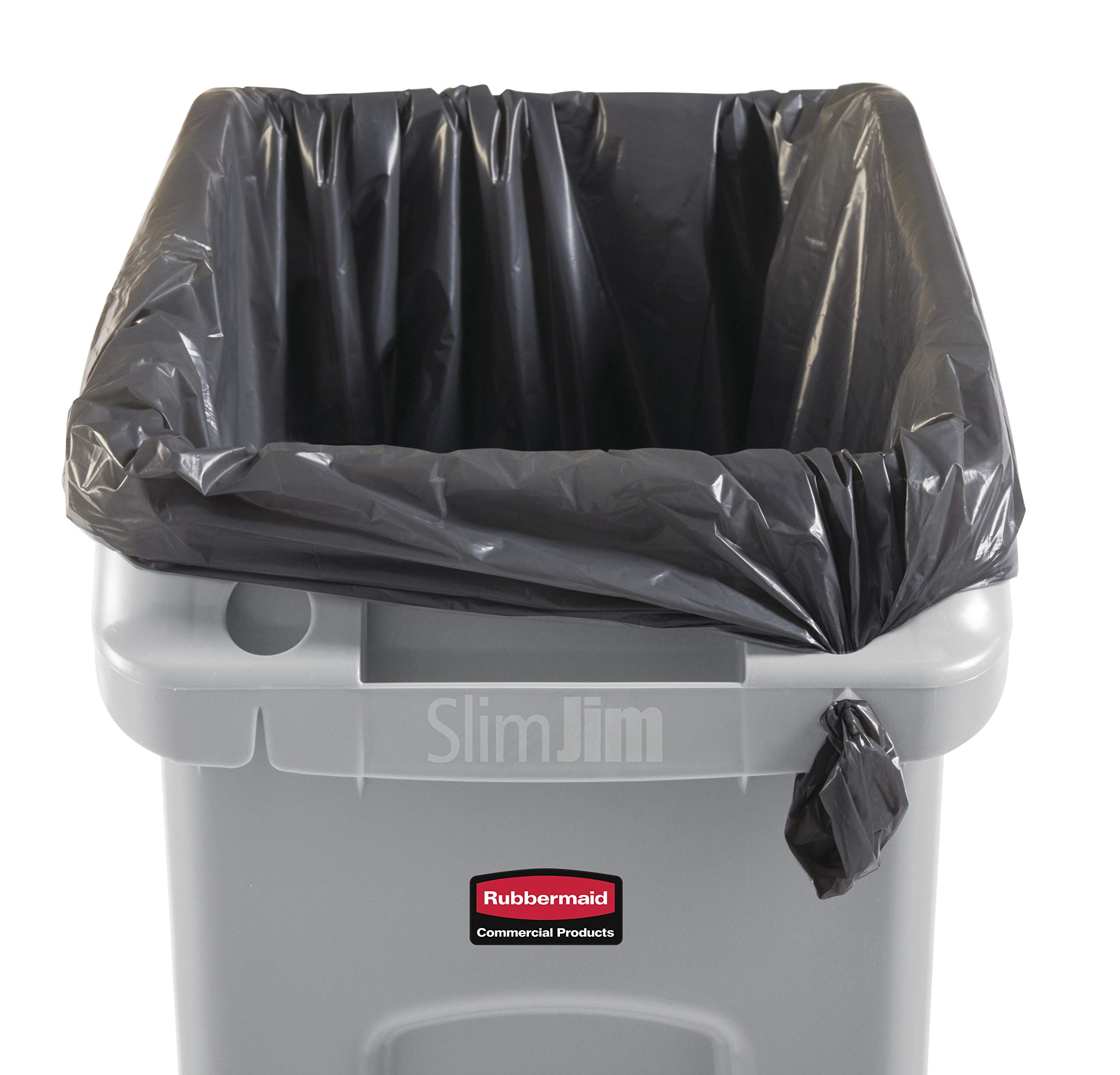 Rubbermaid Commercial Products Slim Jim Under-Counter Trash Can with Venting Channels, 23-Gallon, Gray, Fits Under Desk/Cabinmate/Sink, Pack of 4