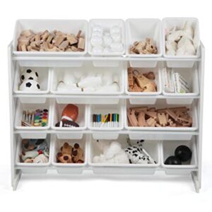 Humble Crew Extra-Large Toy Organizer, 16 Storage Bins, White/White
