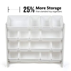 Humble Crew Extra-Large Toy Organizer, 16 Storage Bins, White/White