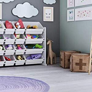 Humble Crew Extra-Large Toy Organizer, 16 Storage Bins, White/White