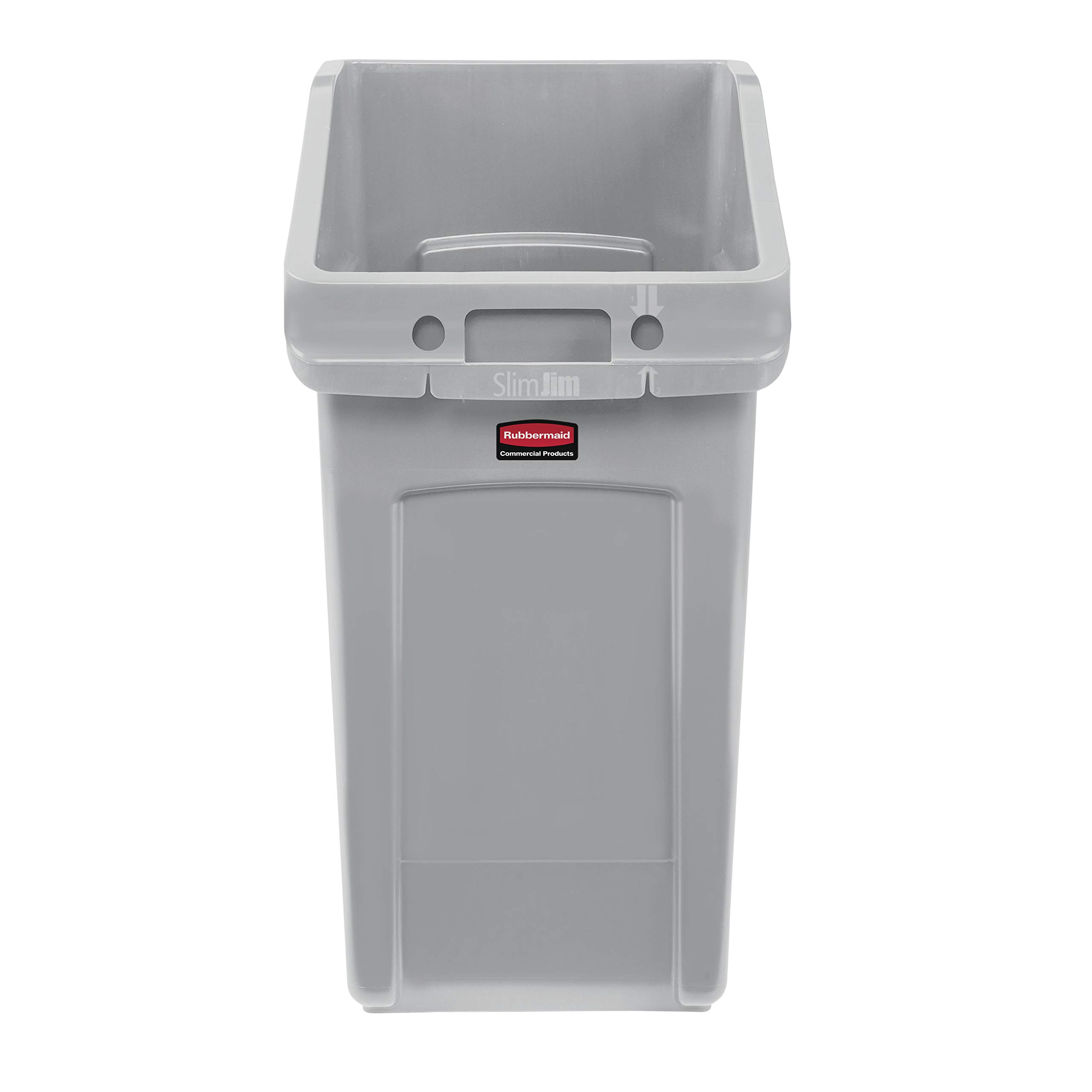 Rubbermaid Commercial Products Slim Jim Under-Counter Trash Can with Venting Channels, 23-Gallon, Gray, Fits Under Desk/Cabinmate/Sink, Pack of 4