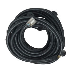 southwire 65039101 12/3 50-ft. generator power cord, black 6-outlet