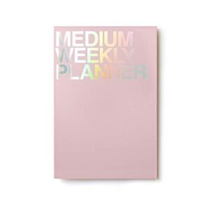 jstory medium weekly planner lays flat undated year round flexible cover one size pink