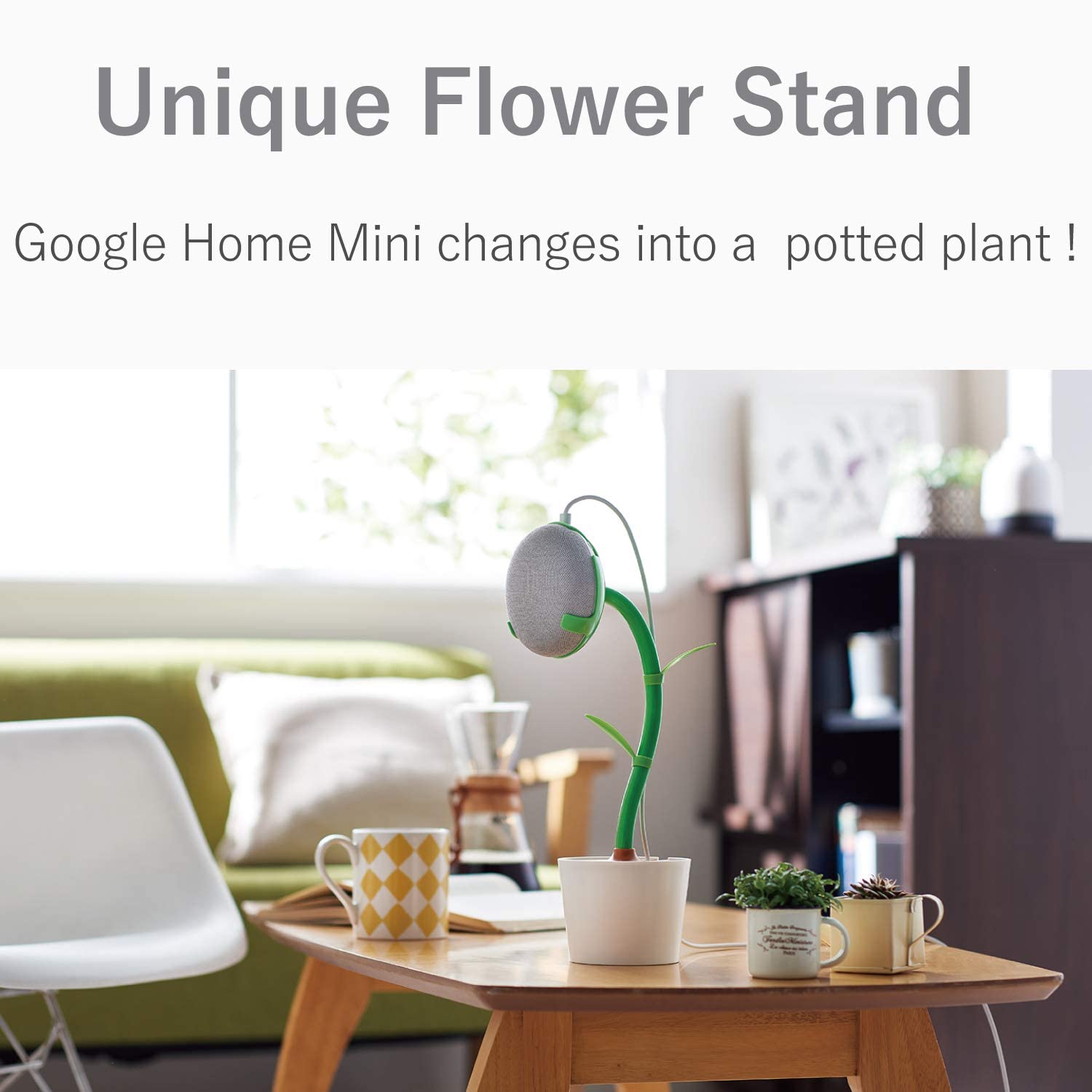 ELECOM Flower Stand Speaker Mount Holder/Compatible with Google Home Mini and Nest Mini/Protective Case AIS-GHMFLOWER