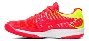 asics women's solution speed ff clay tennis shoes, laser pink/white, 8 m us