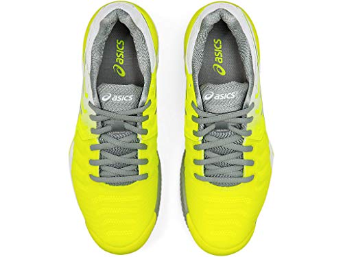 ASICS Women's Gel-Resolution 7 Clay Court Shoes, 7, Safety Yellow/Stone Grey