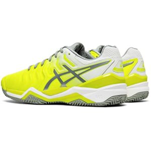 ASICS Women's Gel-Resolution 7 Clay Court Shoes, 7, Safety Yellow/Stone Grey