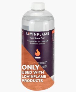 exclusive fuel for lovinflame fireplaces fire pits firebowls candles non-toxic, non-flammable, water-soluble, safe for transportation & storage (1 liter)