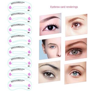 24 PCS Eyebrow Shaping Stencils, Kalolary Eyebrow Grooming Stencil Kit Shaping Templates DIY Tools for Eyebrows Shaping