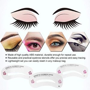 24 PCS Eyebrow Shaping Stencils, Kalolary Eyebrow Grooming Stencil Kit Shaping Templates DIY Tools for Eyebrows Shaping