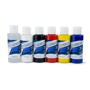 pro-line racing rc paint primary color set -rdcwhtblkrdylwbl pro632300 car paint