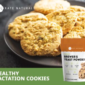 Brewers Yeast Powder for Lactation to Boost Mother's Milk - Kate Naturals. Brewer's Yeast Powder for Lactation Cookies. Gluten Free & Non-GMO Lactation Supplement. Edible for Dogs & Ducks (12oz)