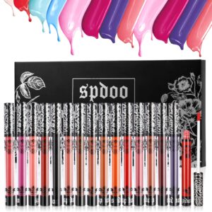 spdoo 15pcs matte liquid lipstick set, waterproof long lasting non-stick cup labiales mate, lip gloss sets lipstick for women gift