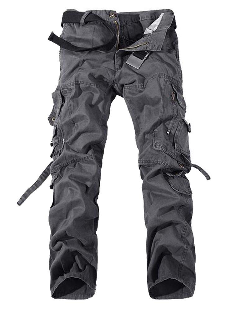 AKARMY Men's Casual Pants, Outdoor Streetwear Techwear Pants, Cargo Pants with Multi-Pocket K03 Gray