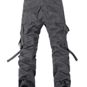 AKARMY Men's Casual Pants, Outdoor Streetwear Techwear Pants, Cargo Pants with Multi-Pocket K03 Gray