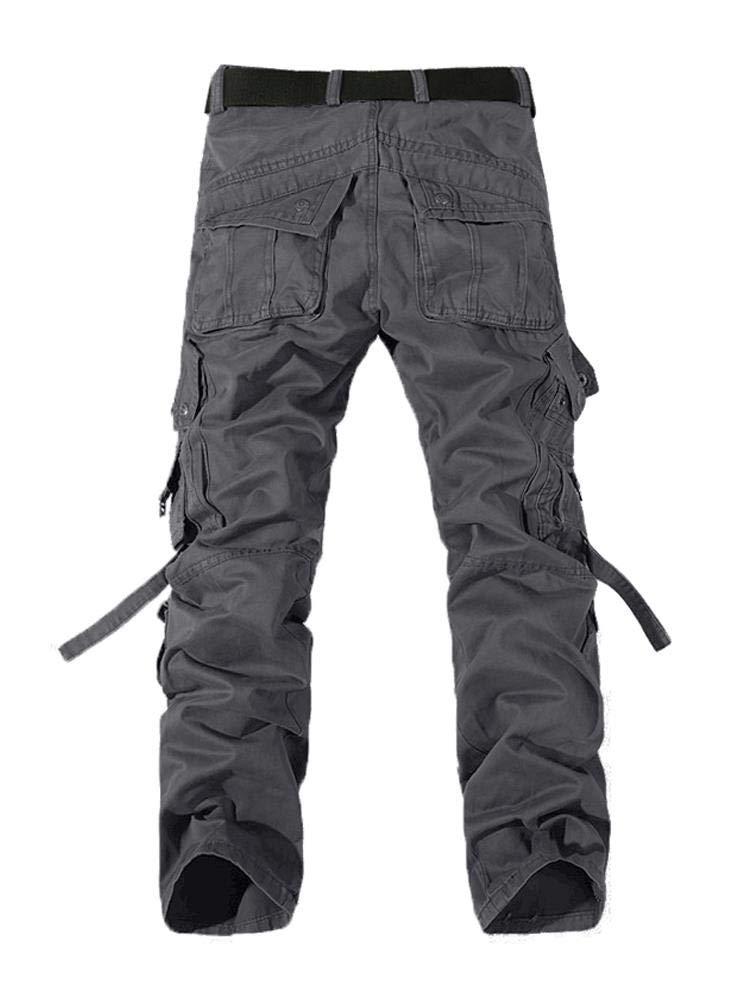 AKARMY Men's Casual Pants, Outdoor Streetwear Techwear Pants, Cargo Pants with Multi-Pocket K03 Gray