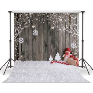 lywygg 8x8ft christmas backdrop snow floor photo backgrounds wooden wall photography backdrops for child cp-70-0808