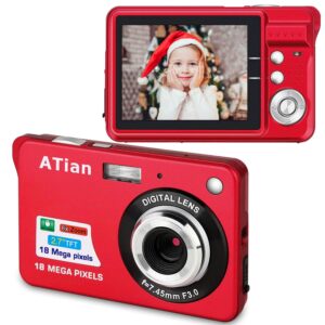 ATian 2.7" LCD HD Digital Camera Amazing Rechargeable Camera 8X Zoom Digital Camera Kids Student Camera Compact Mini Digital Camera Pocket Cameras for Kid/Seniors/Student (Red)