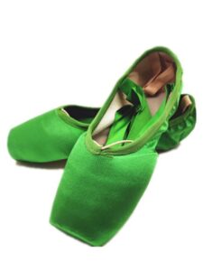 wendy wu ballet dance shoes colorful blue red white black pink pointe shoes with toe pads (green, 7)