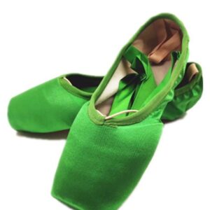 Wendy Wu Ballet Dance Shoes Colorful Blue Red White Black Pink Pointe Shoes with Toe Pads (Green, 7)