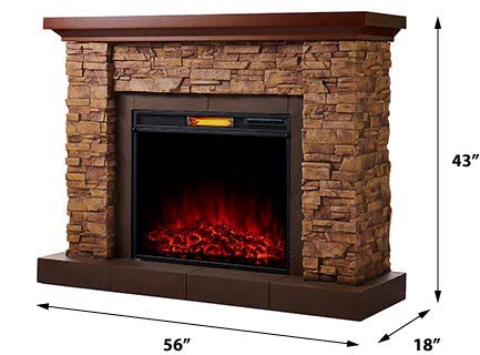 Comfort Smart Stackstone Electric Fireplace Mantel Package - Brown Stone, ASSM-021-2856