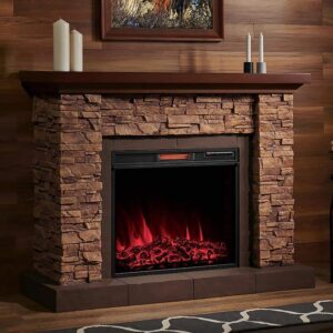 Comfort Smart Stackstone Electric Fireplace Mantel Package - Brown Stone, ASSM-021-2856