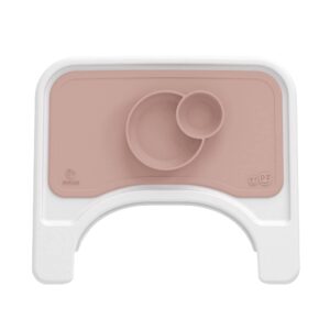 ezpz by stokke placemat for steps tray, pink - perfectly fits stokke steps high chair tray - helps prevent messy mealtimes - durable, convenient, dishwasher & microwave safe - 100% silicone