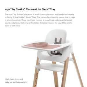 ezpz by Stokke Placemat for Steps Tray, Pink - Perfectly Fits Stokke Steps High Chair Tray - Helps Prevent Messy Mealtimes - Durable, Convenient, Dishwasher & Microwave Safe - 100% Silicone