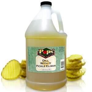 pops pepper patch pickle elixer - dill pickle brine for leg cramps, pickle pops, pickle shots - made from real dill pickles - no artificial colors or flavors - aids in hydration - 1 gallon