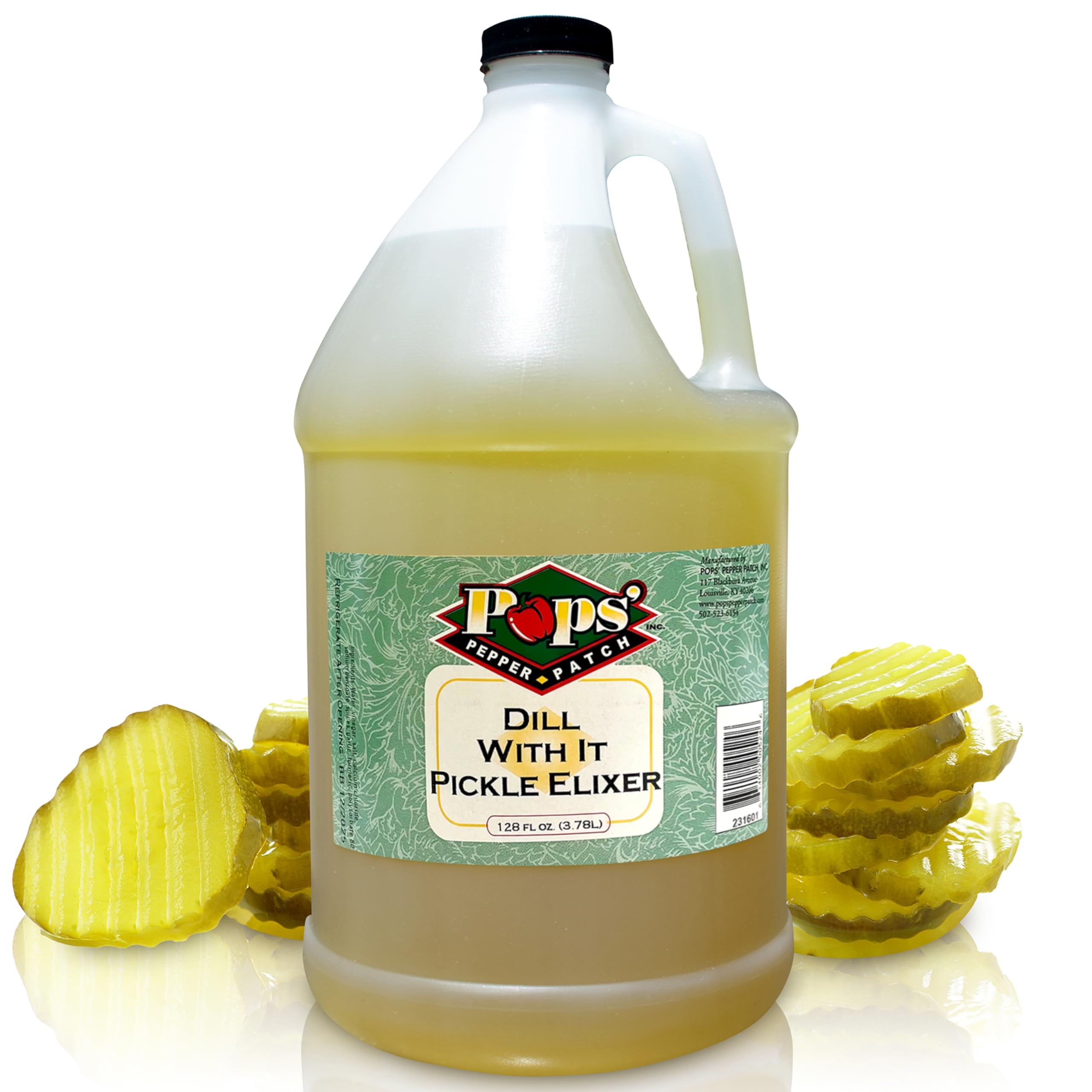 Pops Pepper Patch Pickle Elixer - Dill Pickle Brine for Leg Cramps, Pickle Pops, Pickle Shots - Made from Real Dill Pickles - No Artificial Colors or Flavors - Aids in Hydration - 1 Gallon