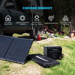 Renogy Lifepo4 Lithium-Iron Phosphate Battery 12 Volt 50AH Built-in BMS LFP Deep Cycle Battery for RV, Solar, Marine, and Off-Grid Applications