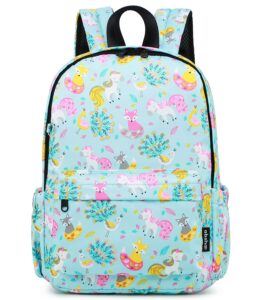 abshoo little kids unicorn toddler backpacks for girls preschool backpack with chest strap (unicorn light blue)
