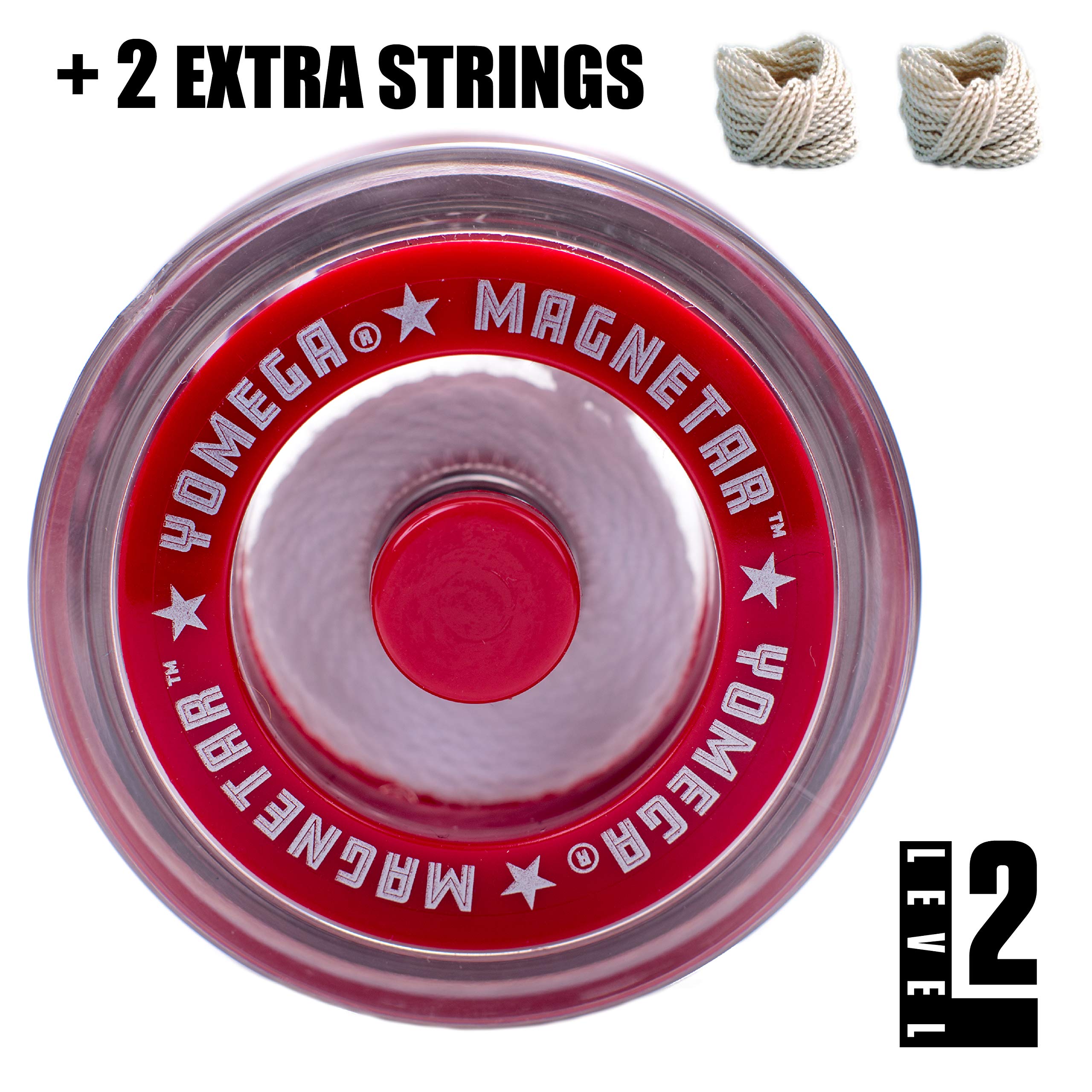 Yomega Magnetar Responsive High Performance Ball Bearing Yoyo. Designed for Intermediate and Advanced String Trick and Looping Play. + Extra 2 Strings. + 3 Months Warranty (Clear)