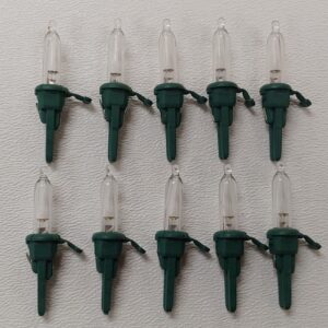 JL Missouri Parts 10 LED Clear 3.4 Volt .068 Watt Mini Bulb Christmas Light Bulbs Tree Light Replacement Indoor Outdoor