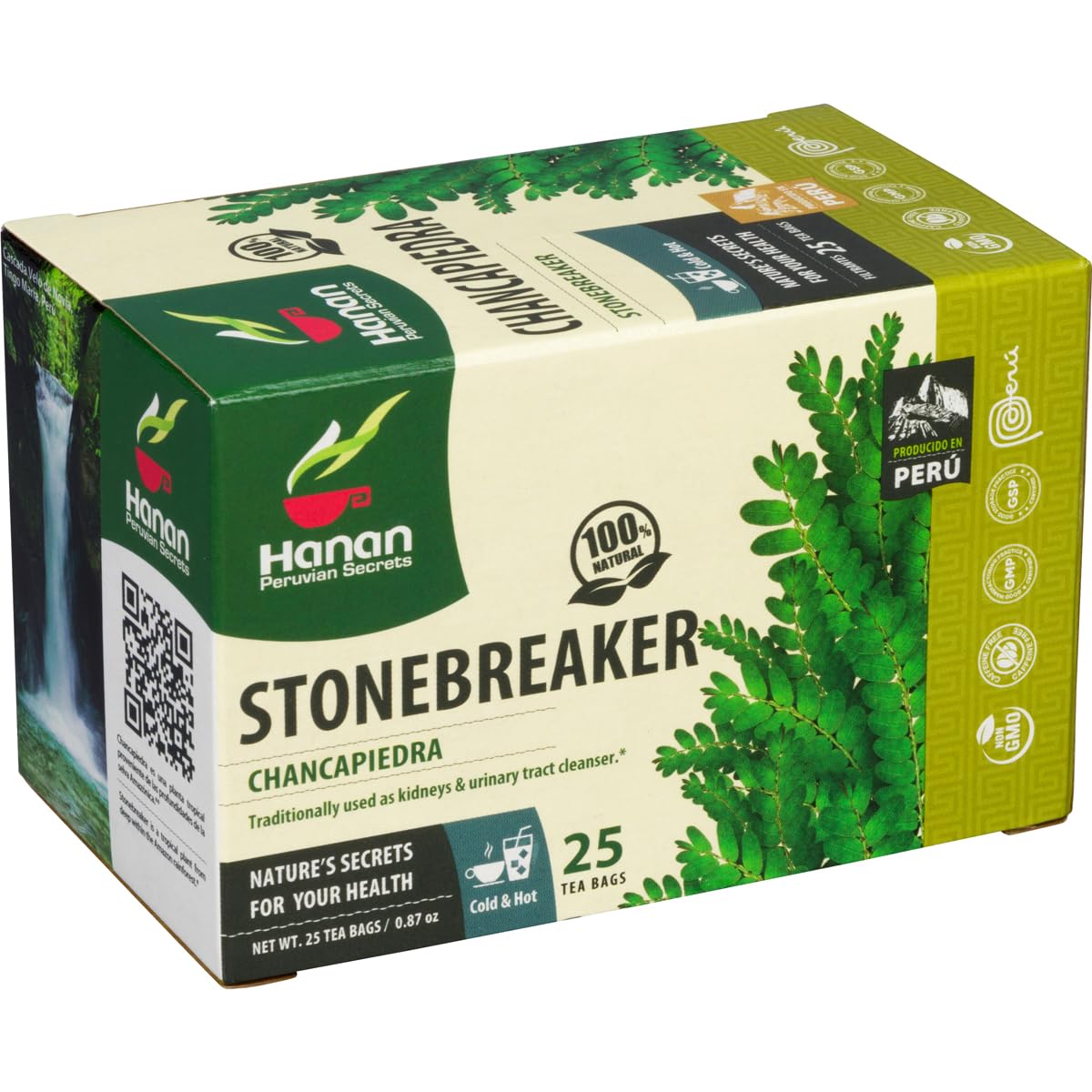 Chanca Piedra Tea “Stone Breaker” 25 Teabags of Dried Chancapiedra Leaves Wild-Grown in Peru