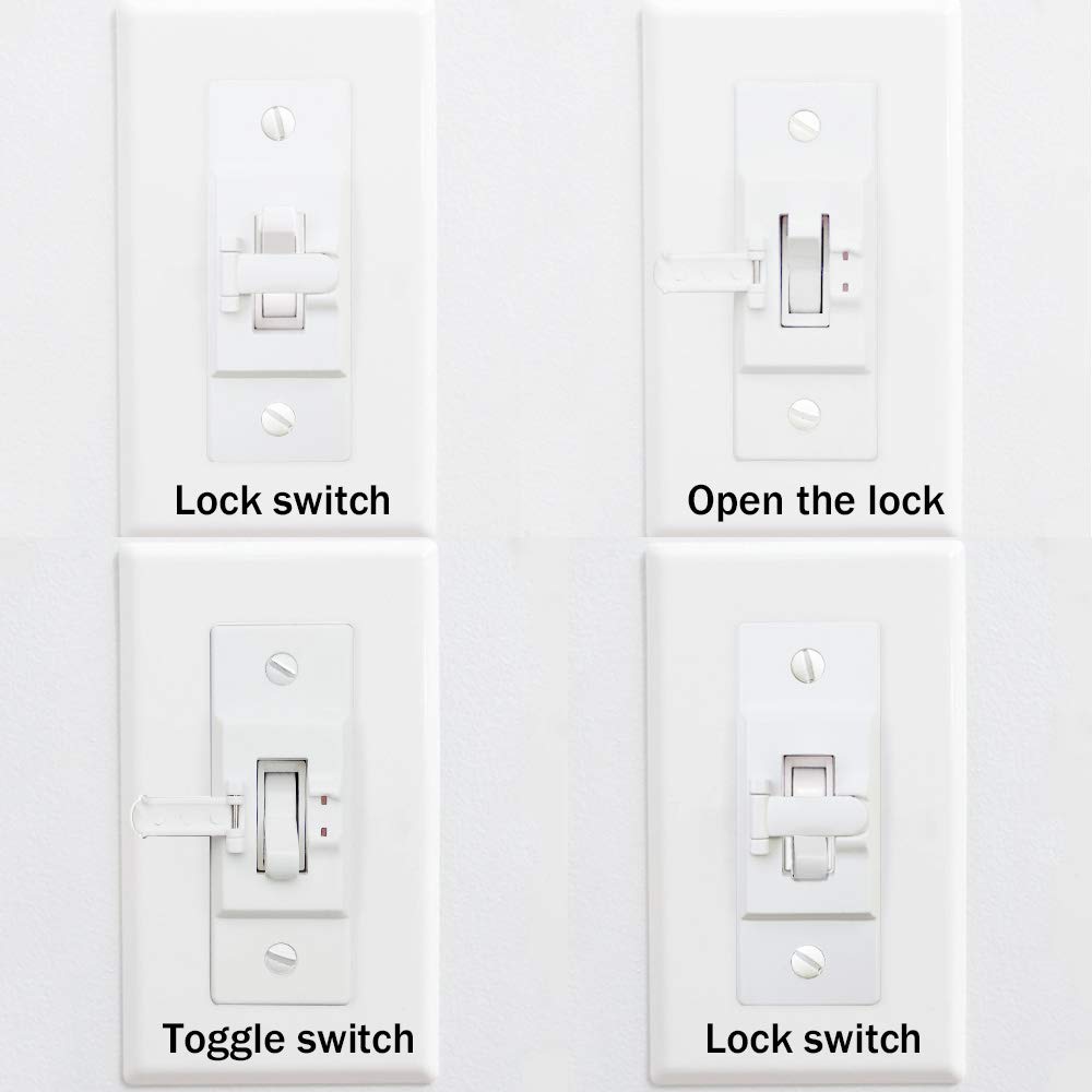 Light Switch Guard, ILIVABLE Optional Wall Plate Cover Switch ON or Off Protects Your Lights or Circuits from Being Accidentally Turned On or Off (Not Child Proof)