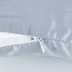 NTBAY Zippered Silk Satin Toddler Pillowcases - 2 Pack Hidden Zipper 13x18 Pillowcases - Luxury and Silky Baby Travel Pillow Covers, Silver Grey