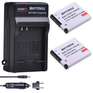 batmax 2pcs 1200mah nb-8l batteries + charger kits for canon powershot a2200 is,a3000 is,a3100 is,a3200 is,a3300 is digital cameras