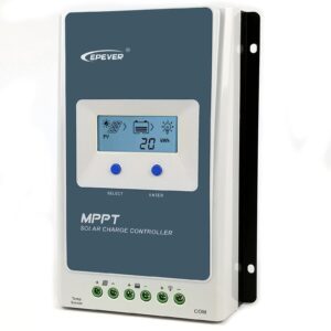 epever 40amp mppt solar charge controller 12v/24v auto, negative grounded 40a solar panel charge regulator w/ lcd display for 12v/24v gel sealed flooded and lithium battery