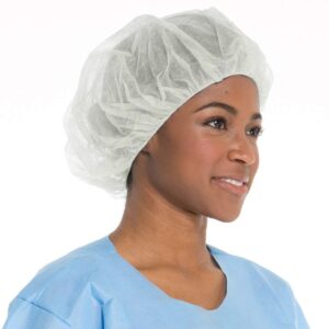 careoutfit disposable bouffant (hair nets) caps, spun-bounded poly, hair head cover net 21 inches (100)