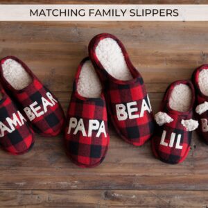 Dearfoams Men's Papa Bear Slipper, Buffalo Plaid, Medium