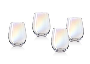 godinger wine glass, stemless glass, whiskey glass, drinking glass, set of 4
